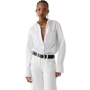J. Crew Petite Garçon classic shirt in cotton poplin White P4 NWT